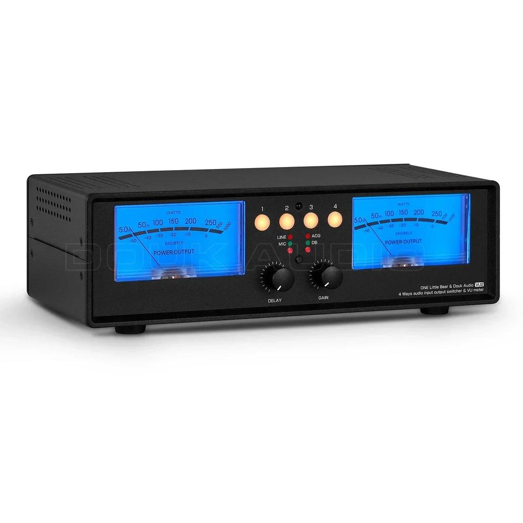 Jual Douk Auo Analog Dual VU Meter MIC+LINE Stereo Music Spectrum splay ...
