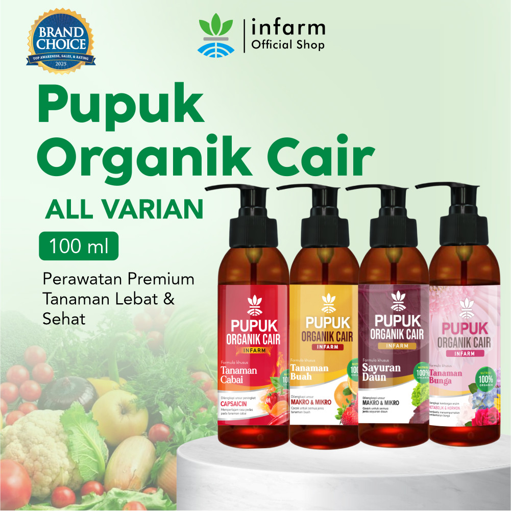 INFARM - Pupuk Organik Cair 100mL POC Tanaman Buah Sayur Bunga Cabai, Pupuk Pelebat Berkualitas