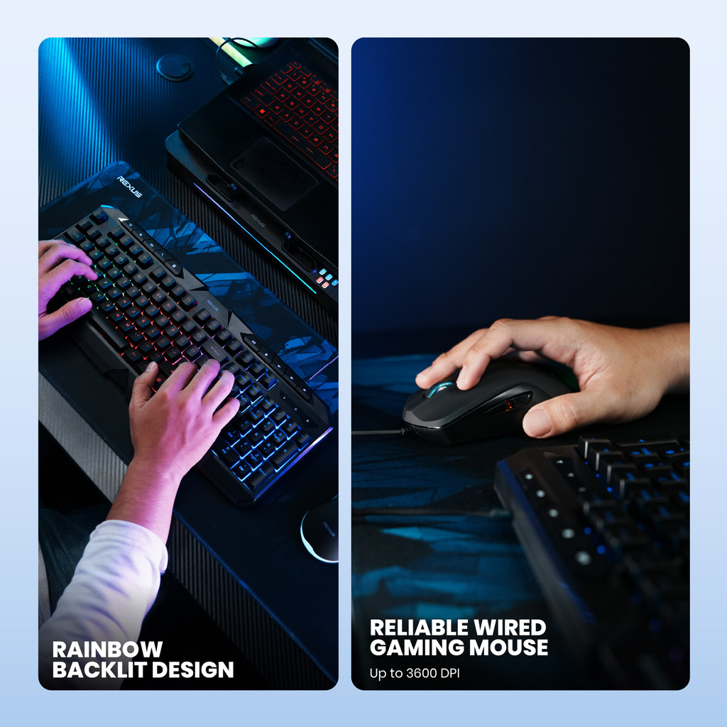 Rexus Warfaction VR4 3in1 Gaming Combo Kit - Keyboard Mouse Mousepad Gaming RGB (3)