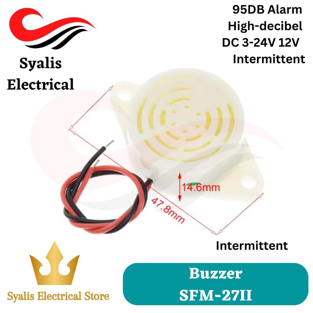 Jual Buzzer DC SFM 27 Intermitted 12V 3V-24V [Syalis] | Shopee Indonesia