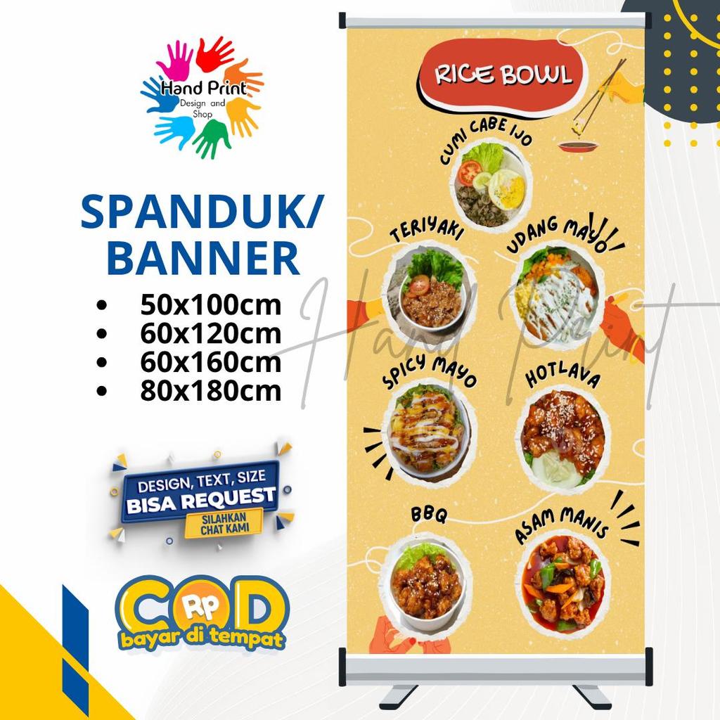 Jual Cetak Spanduk Banner Sedia Aneka Rice Bowl MMT Spanduk Custom ...