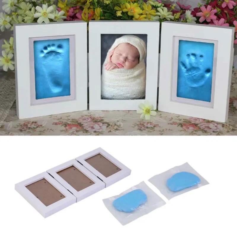 Jual Cute Photo Frame Baby Footprint Foot or Hand Print Cast Set DIY ...