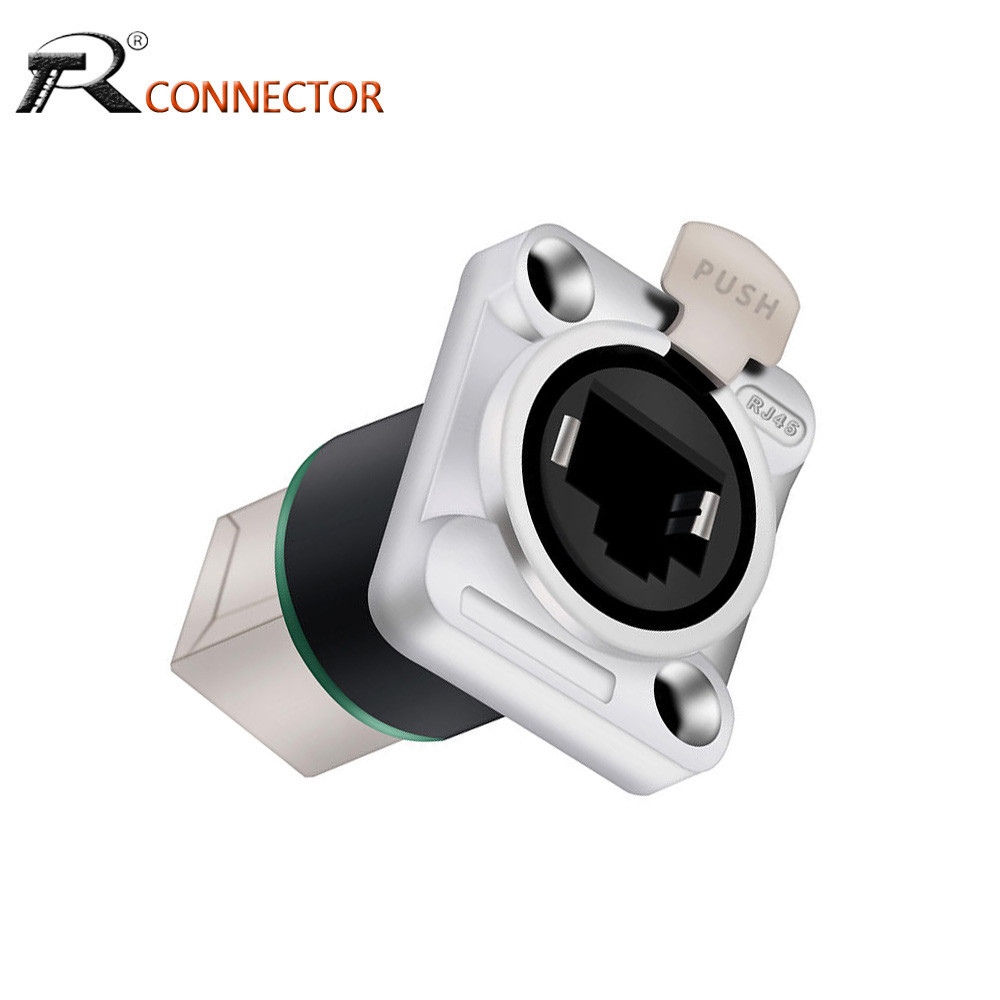 Jual 1pc D Type RJ45 Network 8P8C Female Panel Mount PCB Socket RJ45 ...