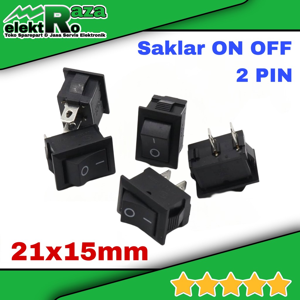 Jual Saklar On Off 2 Pin Hitam Ukuran 21*15mm Tanpa Lampu Warna Hitam ...