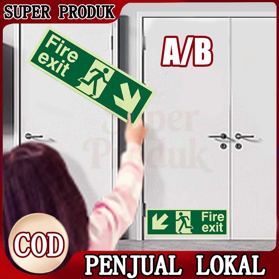 Jual Stiker Rambu Evakuasi Glow in the Dark Sign Exit Akrilik dengan ...