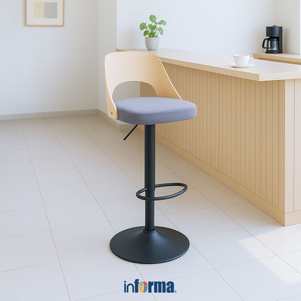 Jual Informa Aucy Kursi Bar Fabric Natural Bar Stool Kursi Kafe ...