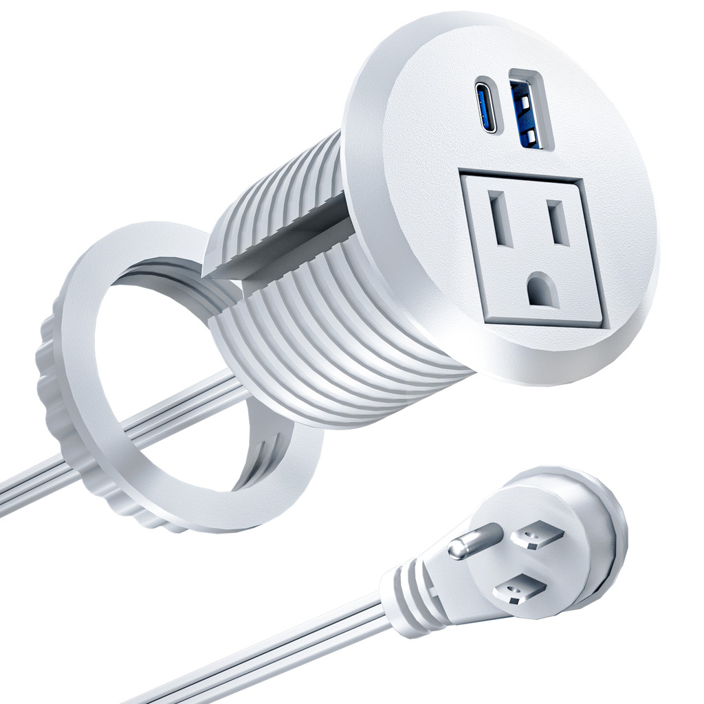 Jual US plug Recessed Power Grommet with 20W USB C Fast Charging, Flush ...