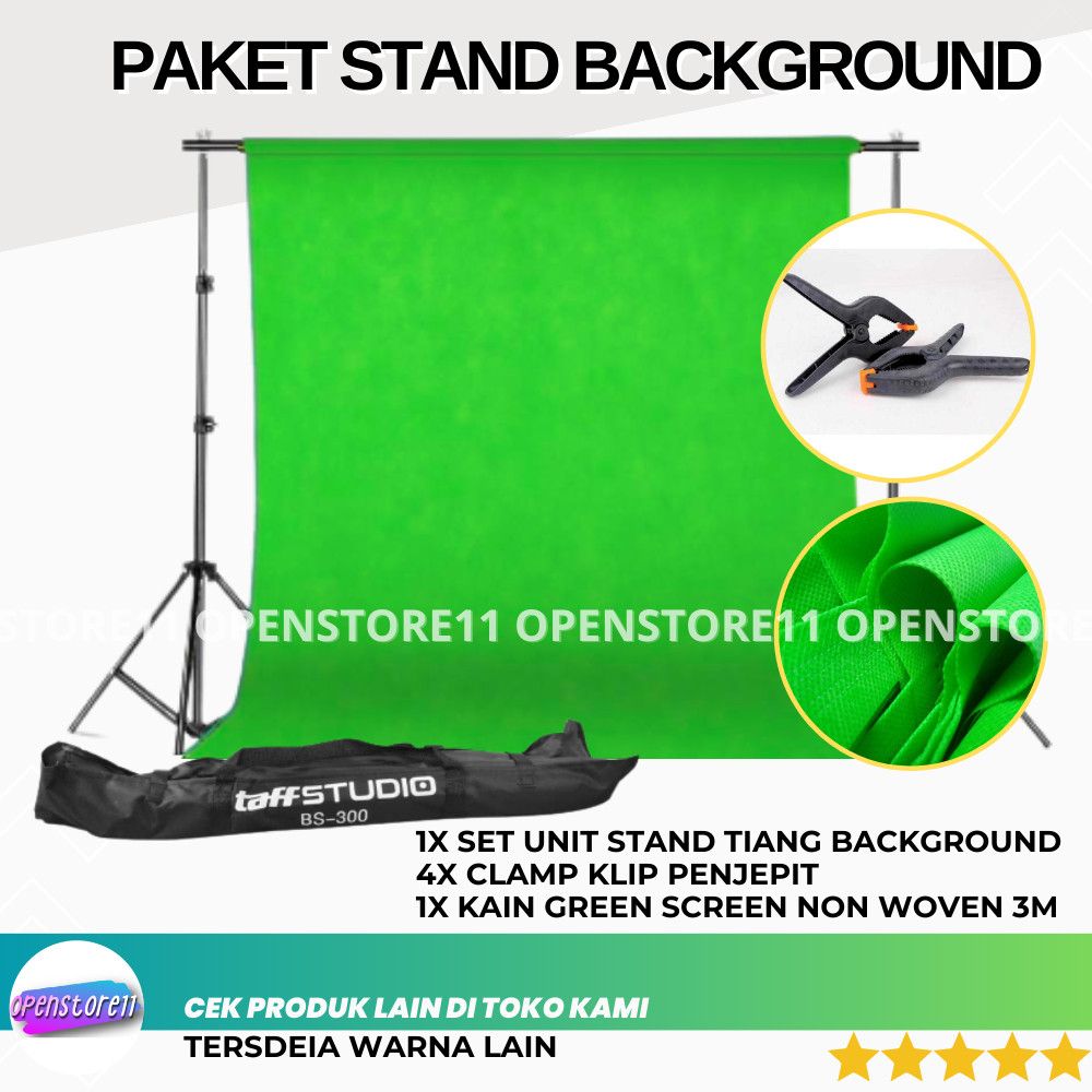 Jual [PHOTO SHOOT] Stand Background Green Screen 3m | Backdrop Studio ...