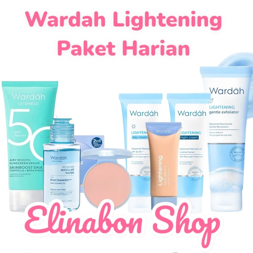 Jual Paket kosmetik Wardah lightening harian bonus serum(kemasan baru ...