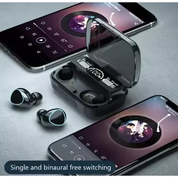 M10 TWS Bluetooth Headset Earphone Nirkabel Digital Display Touch Control Stereo Bass