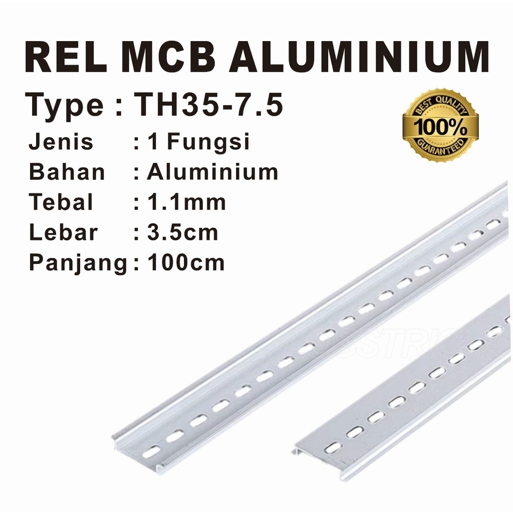 Jual MCB REL ALUMUNIUM 1 FUNGSI DIN RAIL MCB PANJANG 100CM | Shopee ...