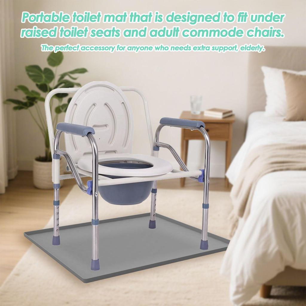 Jual Under Commode Chair Mat Waterproof Silicone Toilet Commode Pad ...
