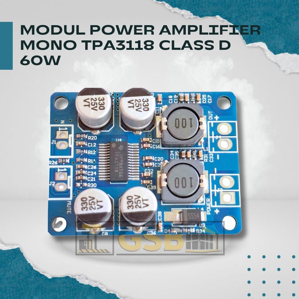 Jual Modul Power Amplifier Mono TPA3118 Class D 28 Pin 60 Watt 8–26V DC ...