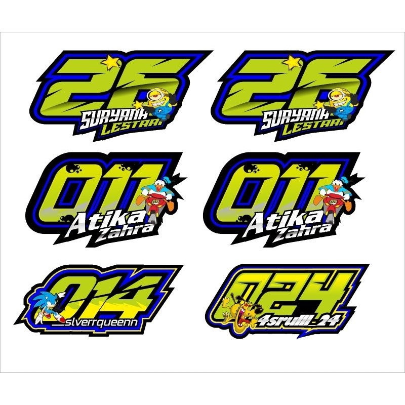 Jual Stiker Nomor Star Custom Nama Dan No Road Race | Shopee Indonesia