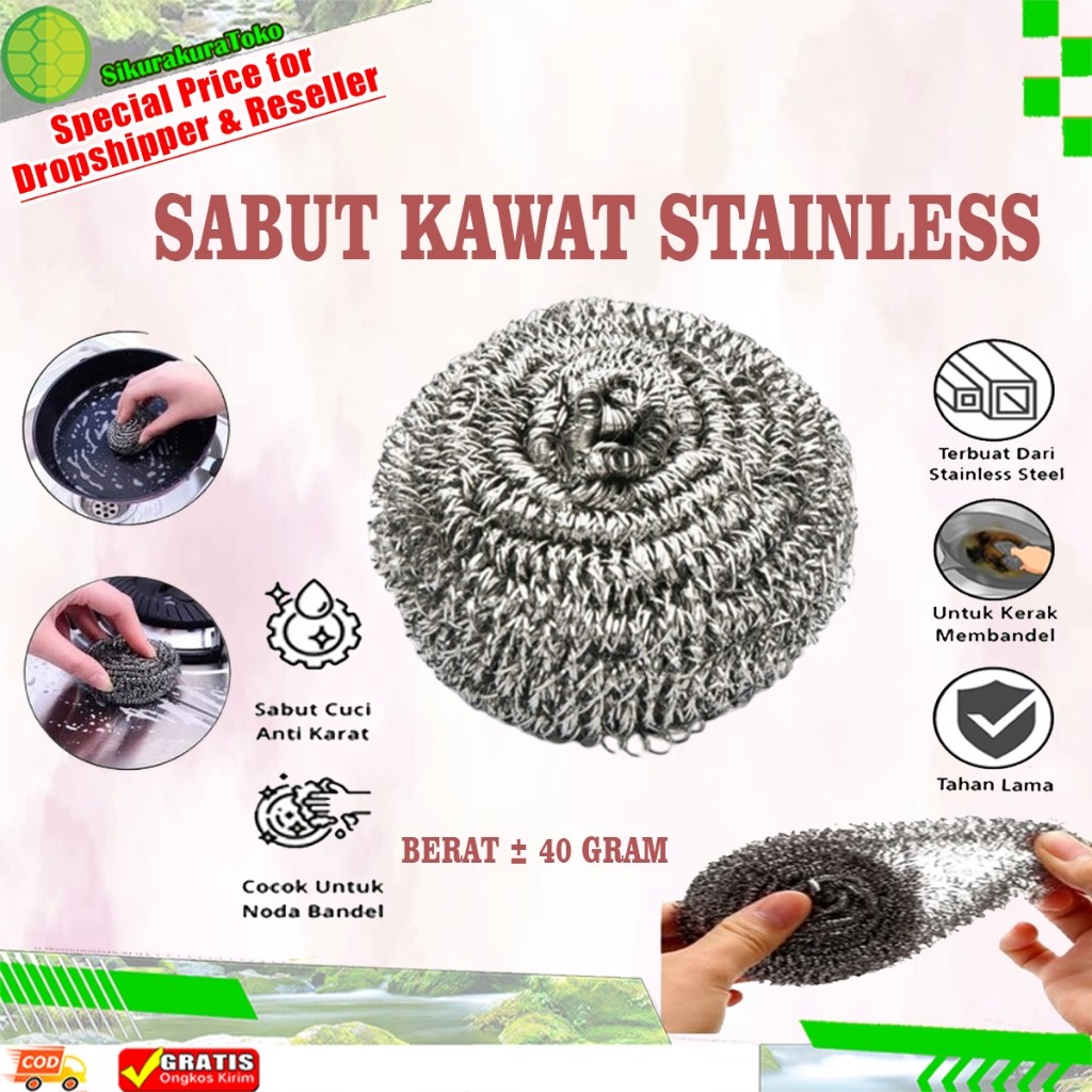 Jual (sko) Sabut Kawat Sabut Stainless Spon Kawat Besi Cuci Piring Anti ...