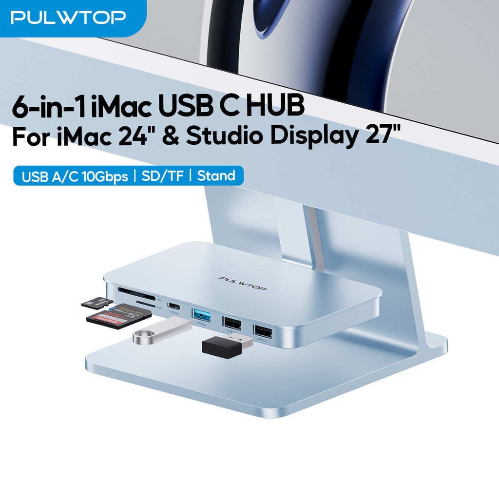 Jual PULWTOP iMac USB HUB, iMac Accessories with USB A/C 10Gbps, USB A ...