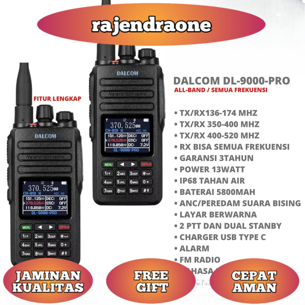 Jual HT DALCOM JAPAN DL-9000 PRO IP68 13W | Shopee Indonesia
