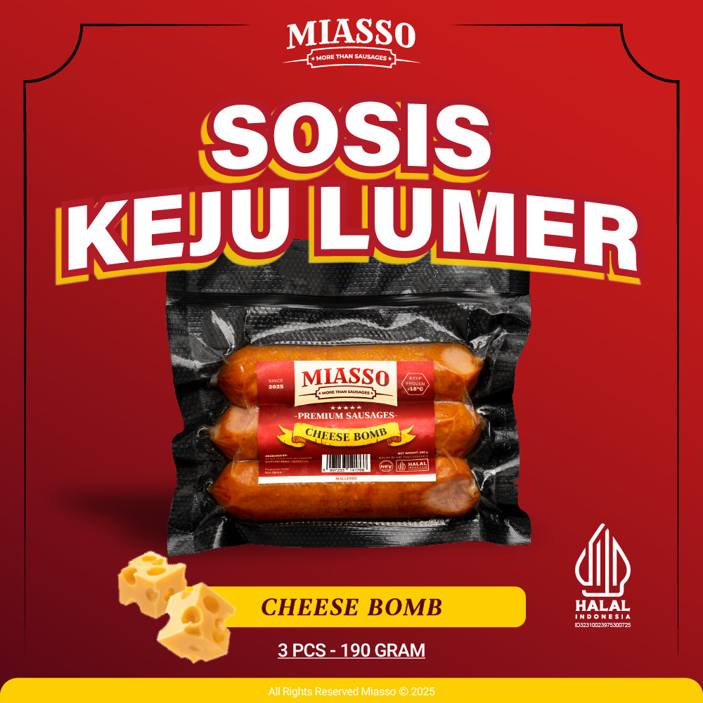 Jual promo|| [TERLARIS] MIASSO - Cheese Bomb | Premium Sausages | Sosis ...