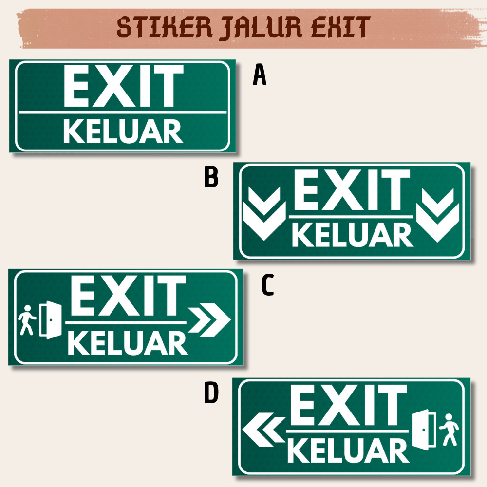 Jual Stiker Exit Keluar / Sticker Exit / Sticker Jalur Exit Keluar ...