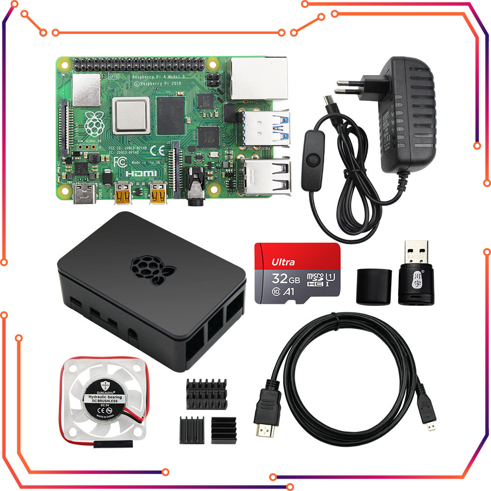 Jual Raspberry Pi 4 8GB 4GB 2GB Kit + Power Adapter + ABS Case + 32G ...