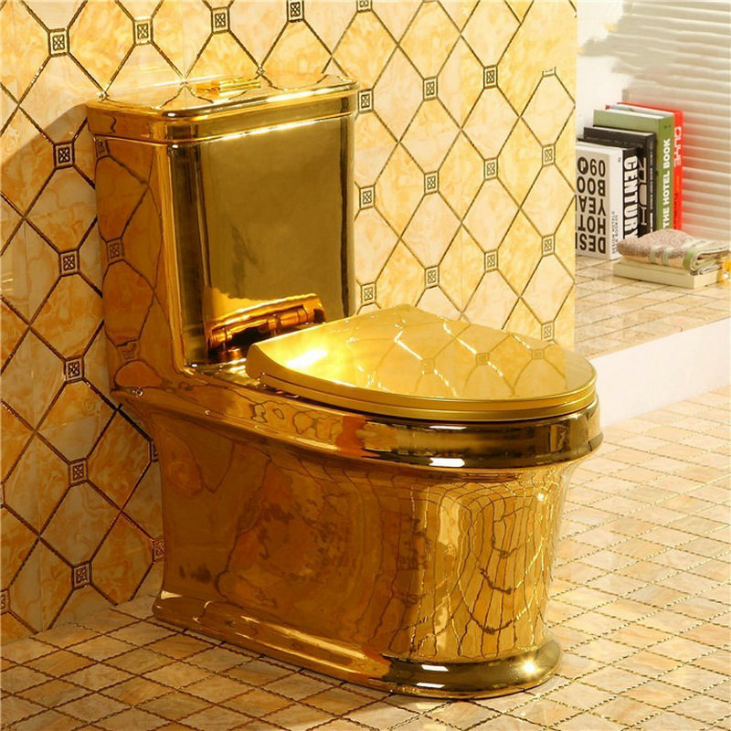 Jual Advanced Modern Golden toilet Production of electroplated gold ...