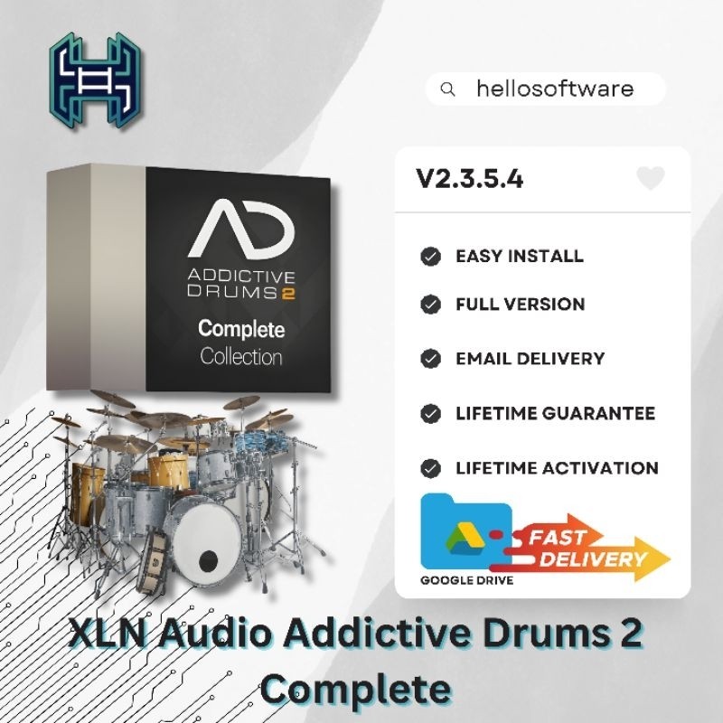 Jual (WIN/MAC) XLN Audio Addictive Drums 2 Complete Collection v2.3.5.4 ...