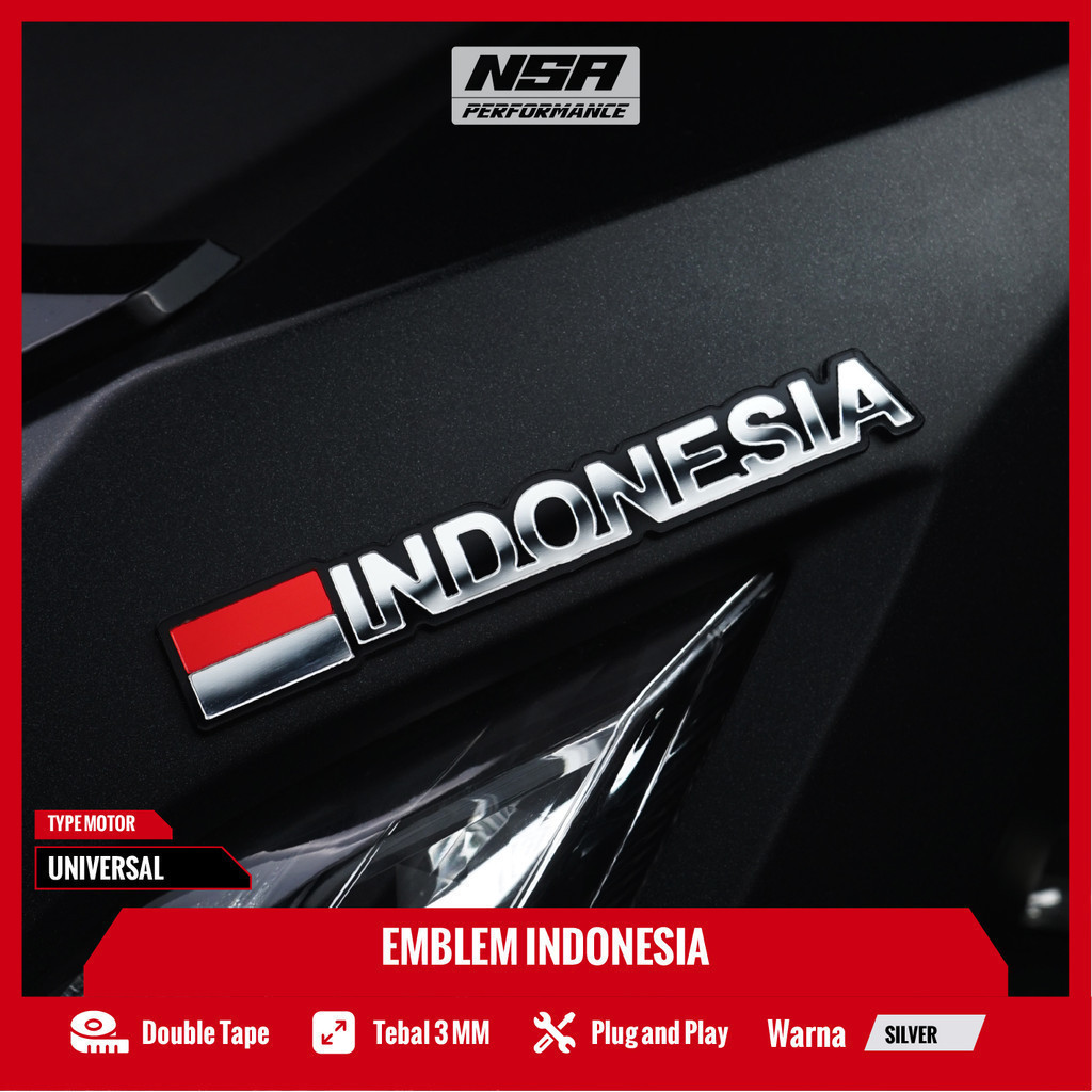 Jual NSA Emblem INDONESIA Tulisan 3D Logo Indonesia Stiker Timbul ...