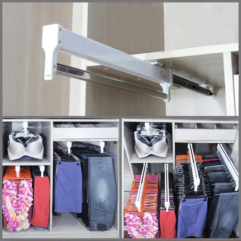 Jual PullOut Closet Valet Rod Adjustable drobe Clothing Rail Top Mount ...