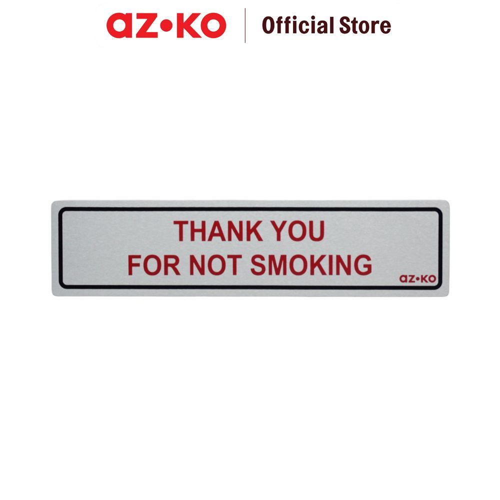 Jual AZKO 4.5x19.5 cm Stiker Anodized Sign Thank You For Not Smoking ...