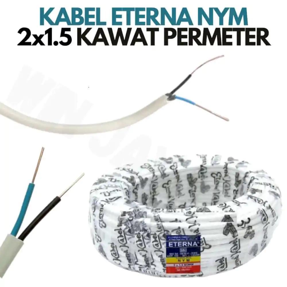Jual ETERNA Kabel Tunggal Kawat 2 x 1.5 mm 1 meter NYM Tembaga Kabel ...
