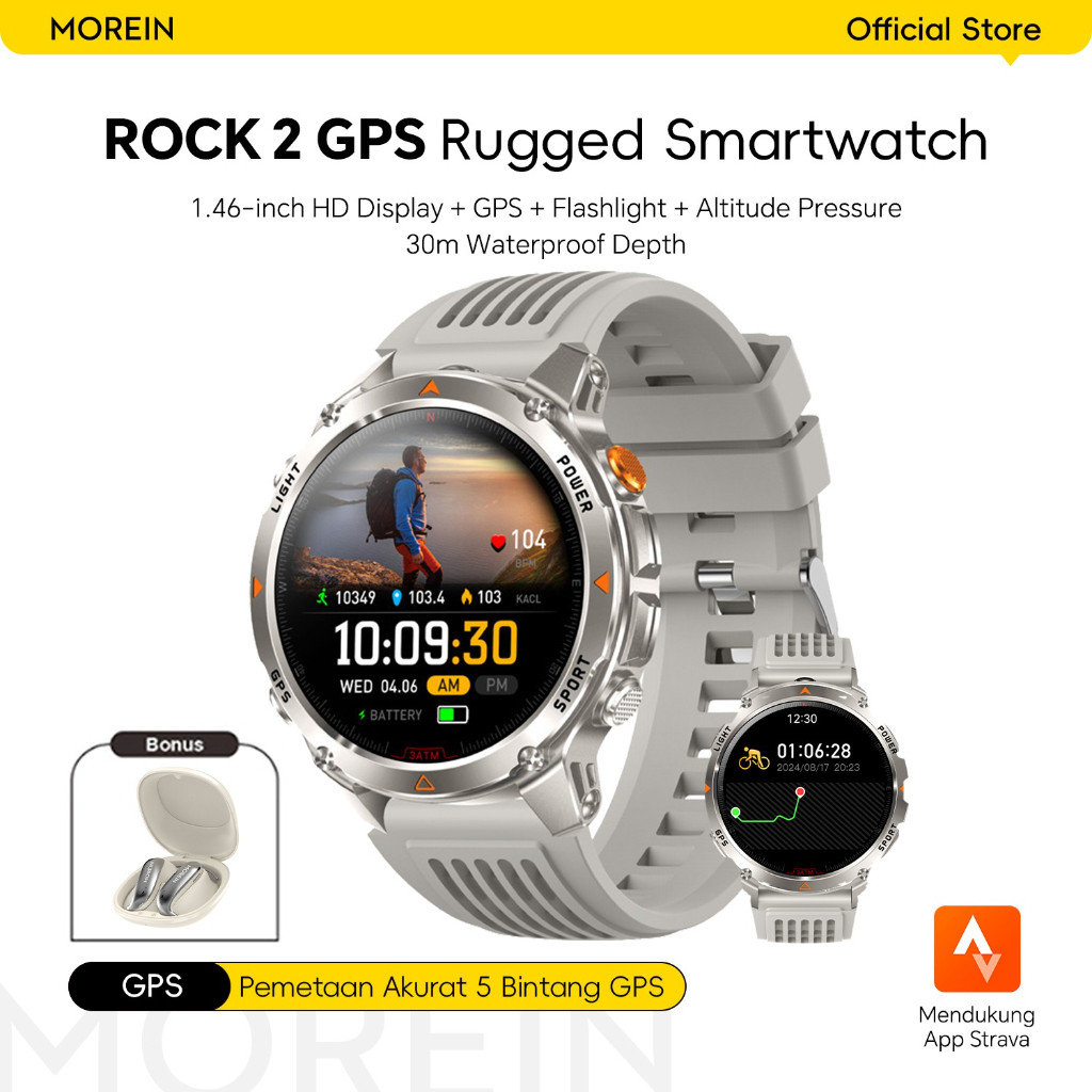 Jual [PROMO SPECIAL] Morein Rock 2 GPS Smartwatch - 1.46'' HD Display ...