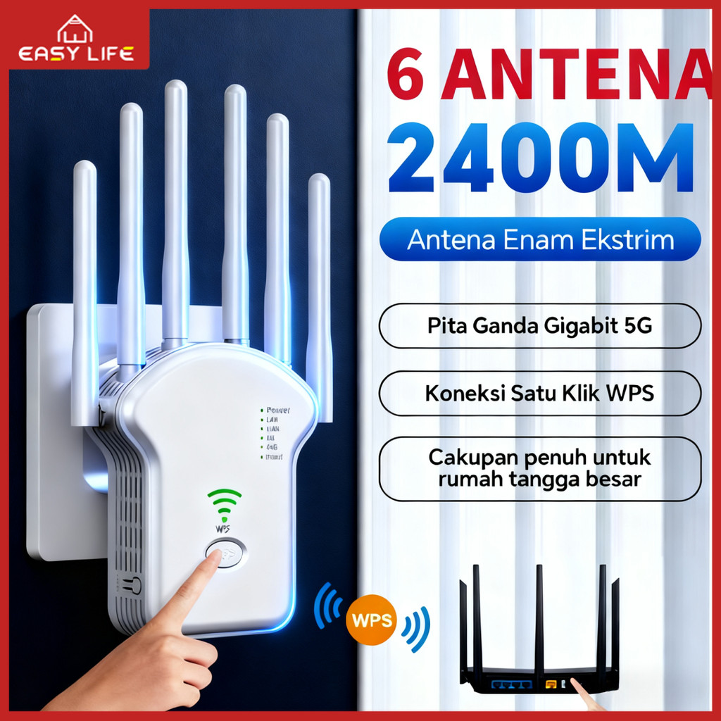 Jual Easylife WIFI Expander 2400mb Repeater Nirkabel Rumah Repeater ...