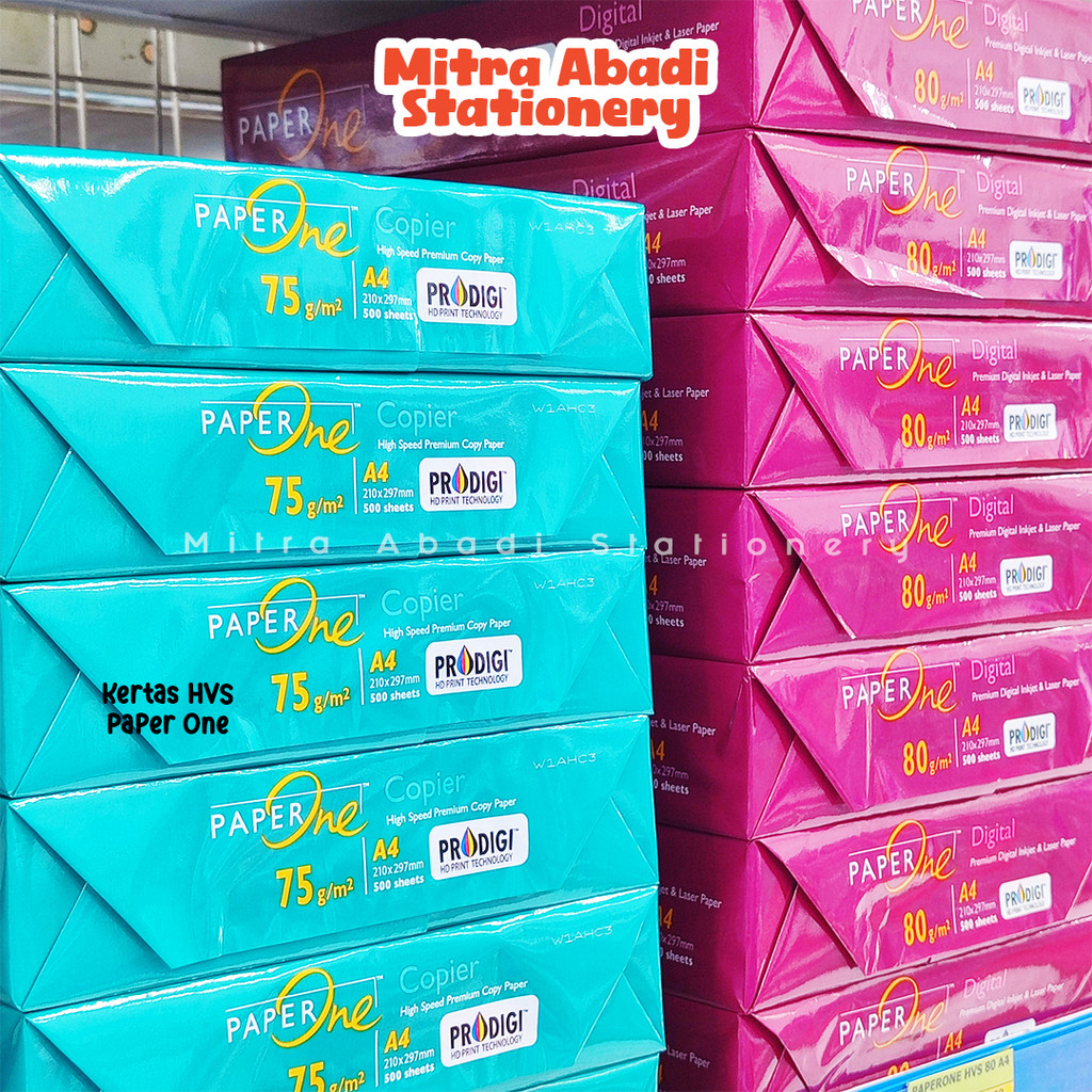 Jual (1 RIM) KERTAS HVS PAPER ONE / B5 A4 A4S F4 75 80 GSM PRINT PUTIH ...