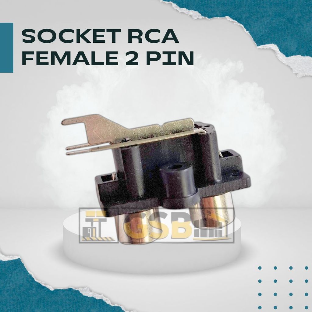 Jual Soket RCA Female 2 Pin PCB Hitam Input & Output Audio Stereo ...