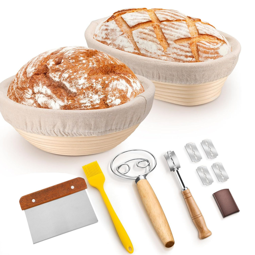 Jual 14PCS Banneton Bread Proofing Basket 23cm Round and 25cm Oval ...