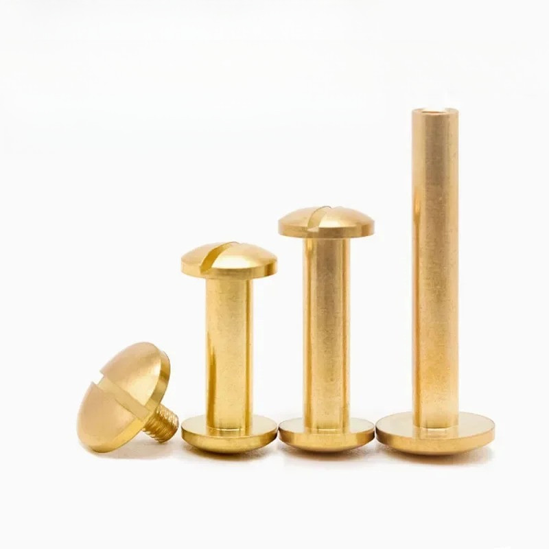 Jual THRJUKI 5sets 4mm Rod Dia Brass Slotted Chamfered Flat Round Head ...