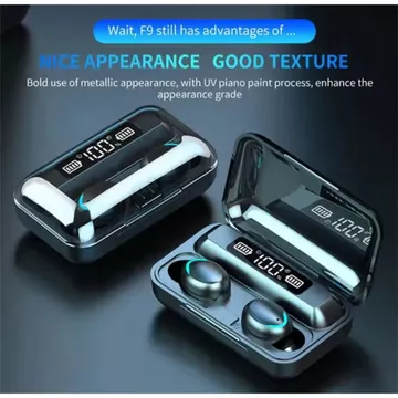 F9 5C TWS Bluetooth Headset Earphone Nirkabel LED Display Powerbank Case Touch Control