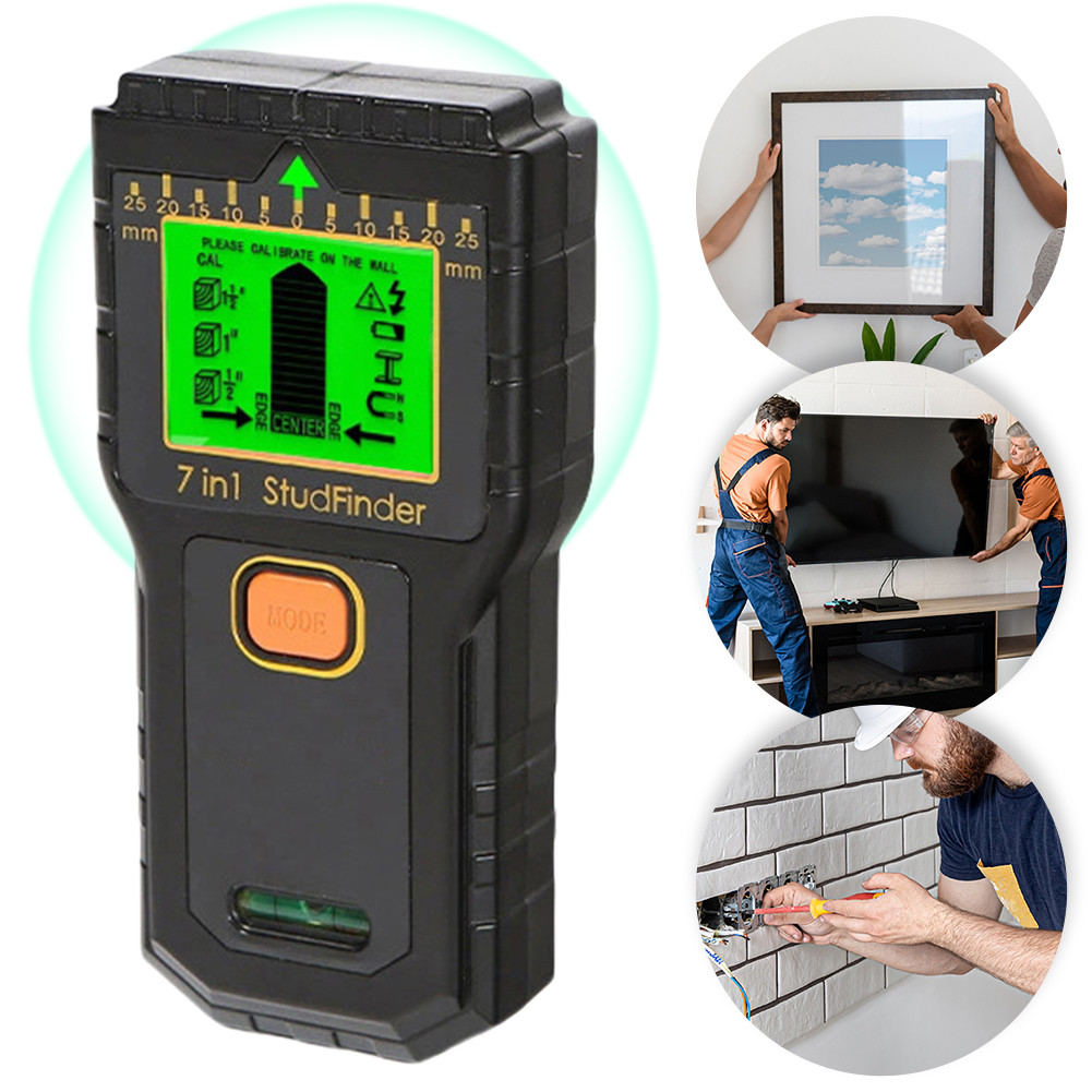 Jual 7 In 1 Wall Wood Metal Sensor LCD Screen Wire Stud Finder Multi ...