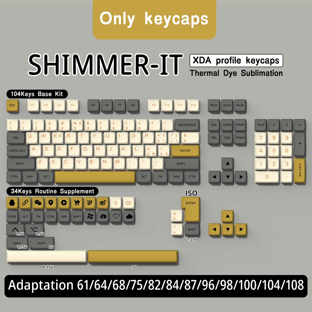 Jual Italian Language Keycaps AZERTY Keycap QWERTZ PBT Keycaps XDA ...