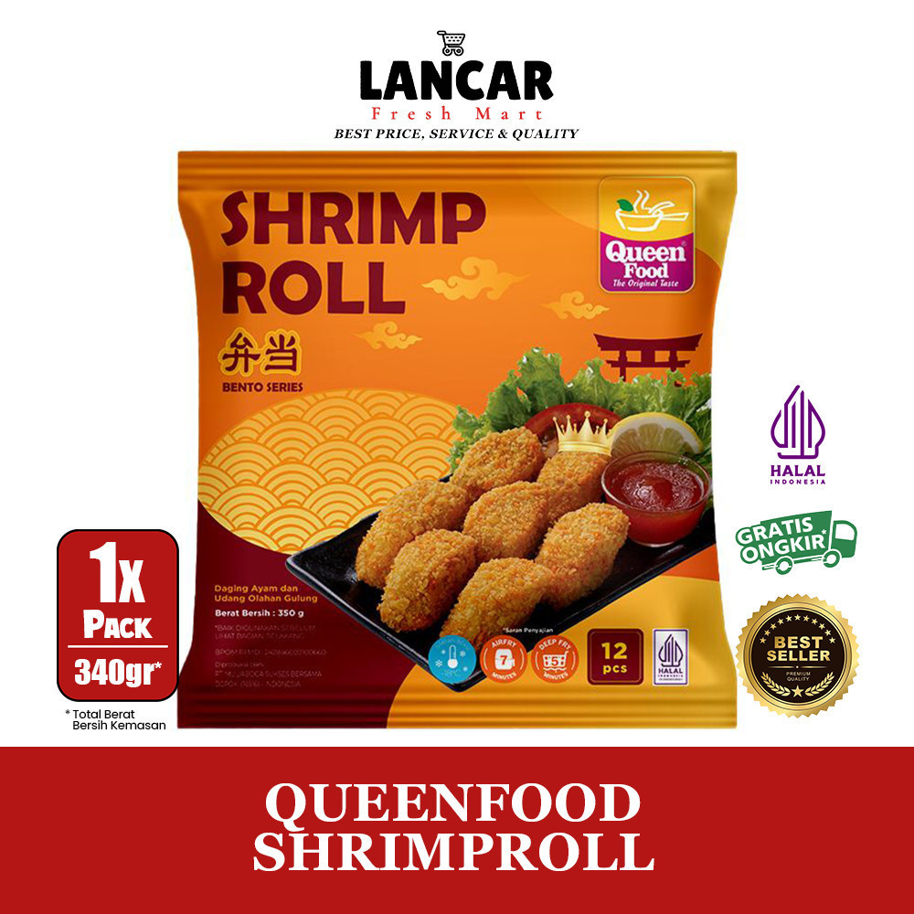 Jual QUEENFOOD SHRIMP ROLL 350GR / QUEEN FOOD SHRIMP ROLL 350GR ...