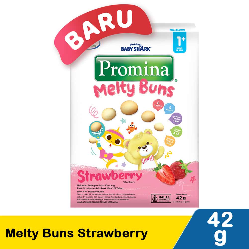 Jual PROMINA MELTY BUNS STRAWBERRY 42g | Shopee Indonesia