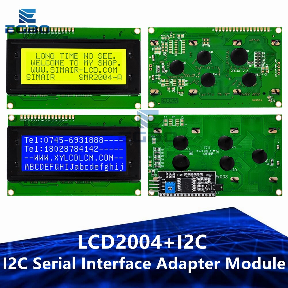 Jual 1PCS LCD2004+I2C 2004 20x4 2004A blue screen HD44780 aracter LCD ...