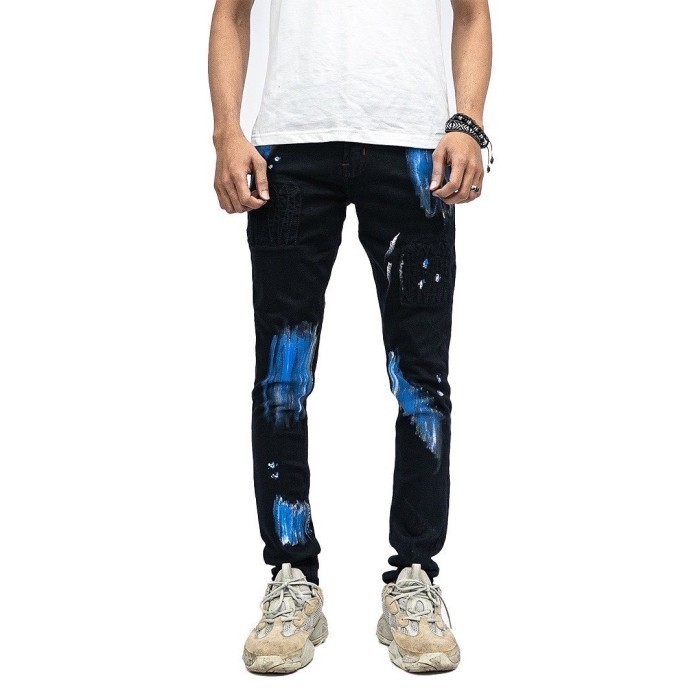 Jual M1 Skinny - Splatter of blues - Celana Jeans | Shopee Indonesia
