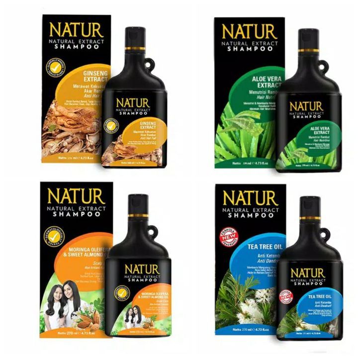 Jual Natur Shampoo 140ml Extract Ginseng / Aloe Vera | Shampo Anti Hair ...