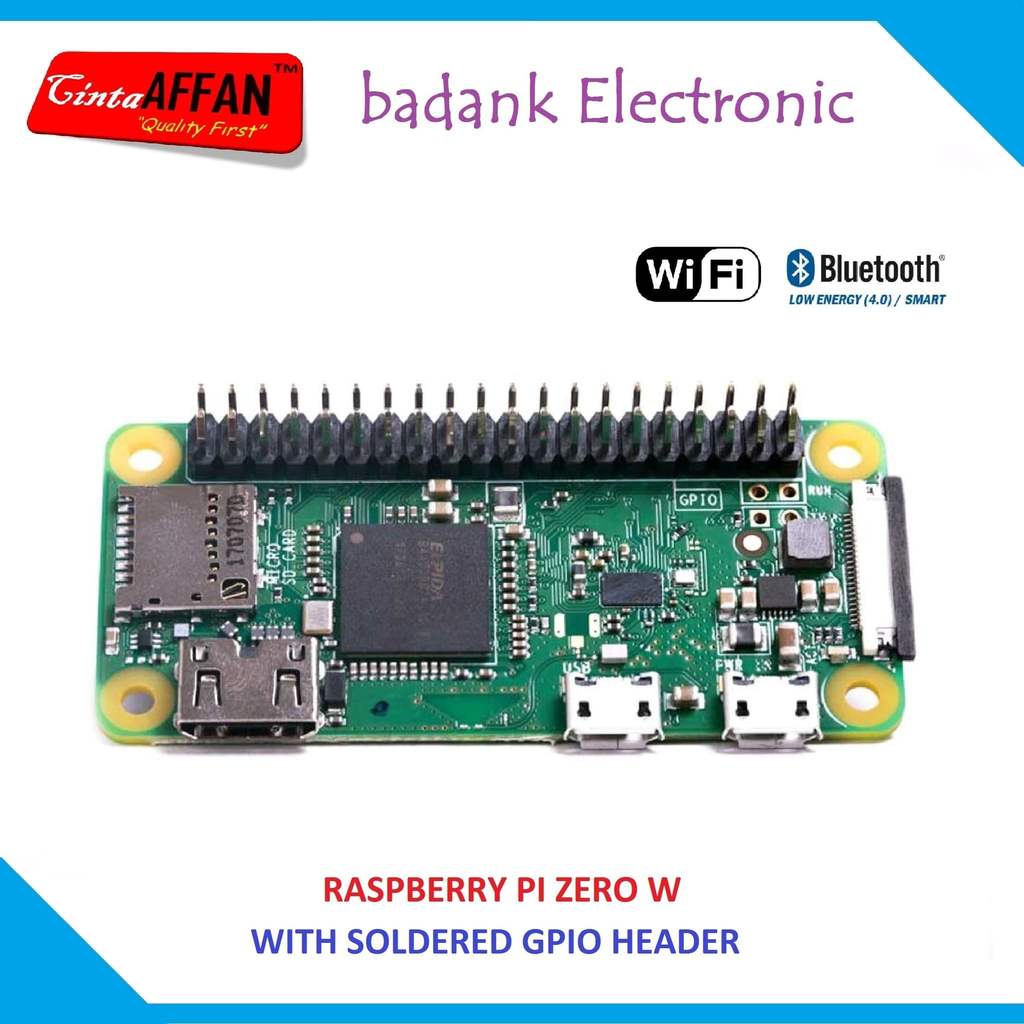 Jual Raspberry Pi Zero W (Pre-Soldered GPIO Header) | Shopee Indonesia