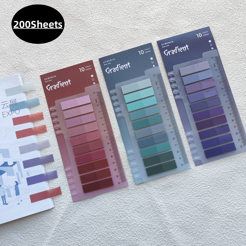Jual 200 Sheets Transparent Sticky Notes Self-Adhesive for Books ...