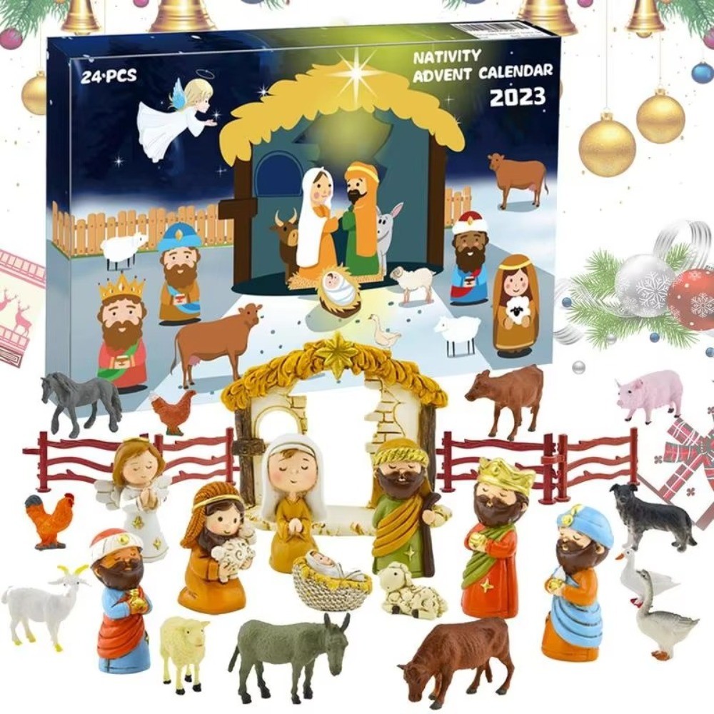 Jual Nativity Scene Advent Calendar 24 Days Christmas Countdown ...