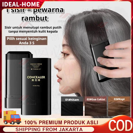 Jual COD Sisir Dan Pewarna Rambut Portabel/Tutup Rambut Uban Dengan ...
