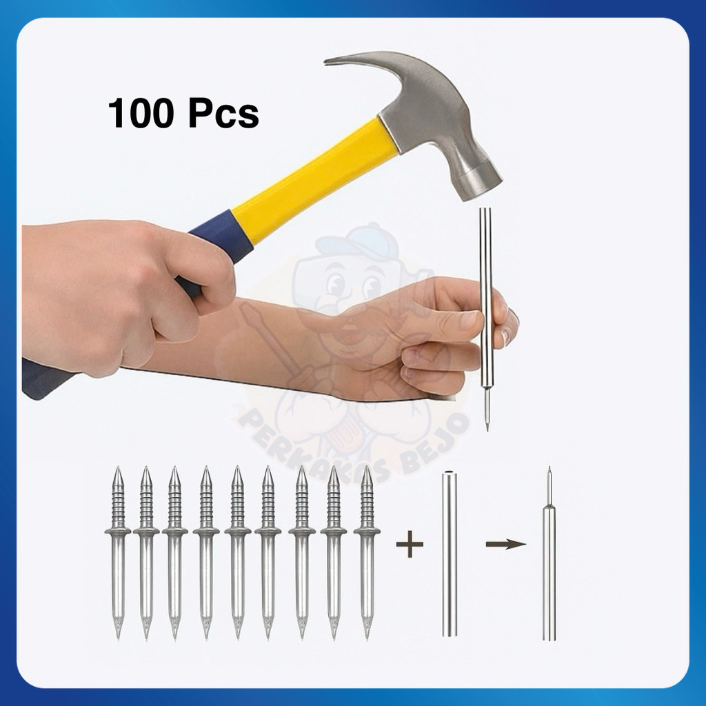 Jual 100Pcs PAKU BLIND / INVISIBLE - Paku 2 Arah / Paku Rivet Dowel ...