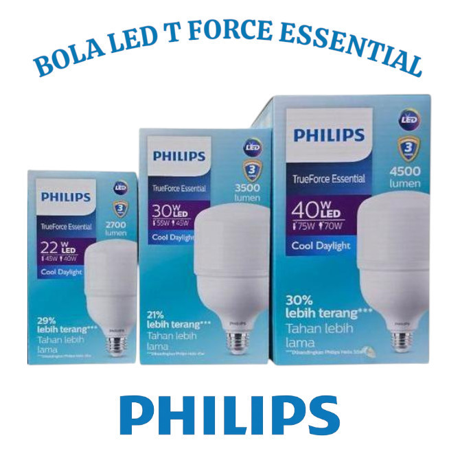 Jual PHILIPS T force TrueForce ESSENTIAL LED 22W 30W 40W Watt E27 6500K ...